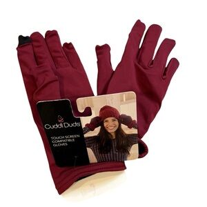 Cuddl Duds Women’s‎ Burgundy Touch Screen Compatible Gloves OS (NWT)